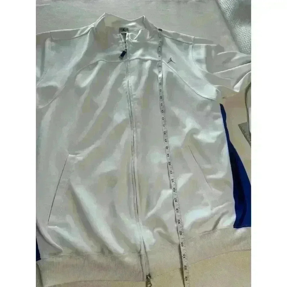 Nike Air Jordan Jumpman Jacket Full Zipper Men’s XL White With Blue Trim Track - Picture 6 of 15